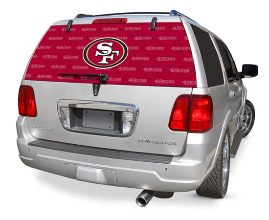 Decal for back window of truck in San francisco NFL Team Logo - Great Sports Themed Gift