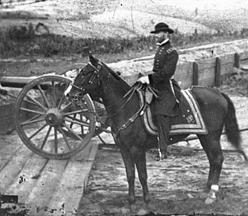 General William T. Sherman before the Atlanta Campaign astride his favorite horse "Duke"