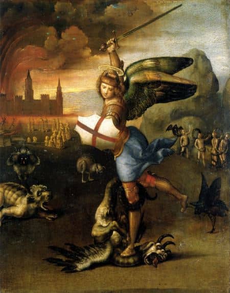 "The Archangel Michael Fighting Devils and Demons" - by Raphael (1430-1520) Museum de Louvre - Paris
