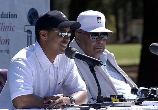 Tiger and Earl Woods in 2004, two years before Earl's death.