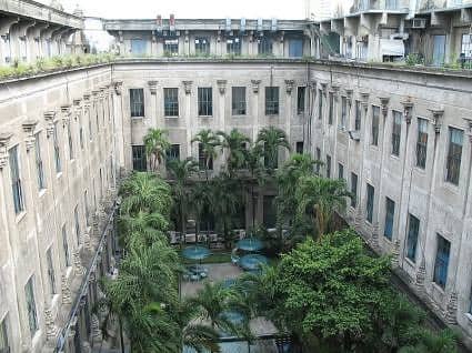 Interior square of one the main buildings of the University of Santo Tomas (UST), the oldest university in Asia, having been founded in April 1611, photographed by anyoflores of webshots.com