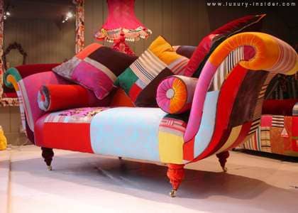 One of Kelly Swallow's favorite creations of mine:) love the cheerful bright colors in this couch.
