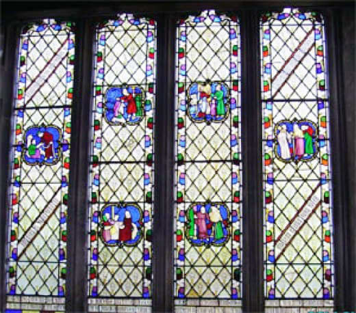 Stained glass window in St.Michael Parish church in Lyme Regis commemorating the life of Mary Anning