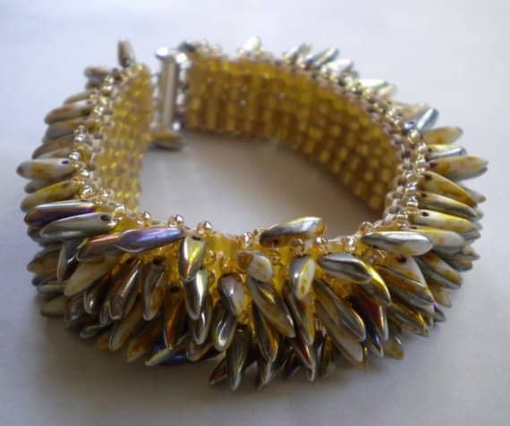 I've admired this bracelet for a long time. This is a great option for a wider cuff, although you can adjust the width however you like. I love the side detail. You could easily add more.