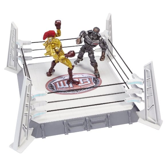 Are you ready for Roooooboooooooooot Boxinnnnnnnnnng? And in this corner is Midas, ...fighting against Atom - the new robot in the boxing league. (Robot figures sold separately)