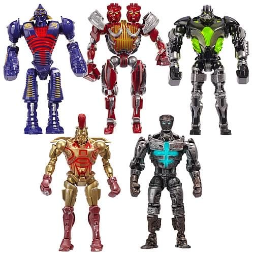 Blue Noisy Boy, Twin Cities with two heads, Zeus, Atom Version 1, and "gold-blooded" Midas (Shown with the light-up chest armor turned on).