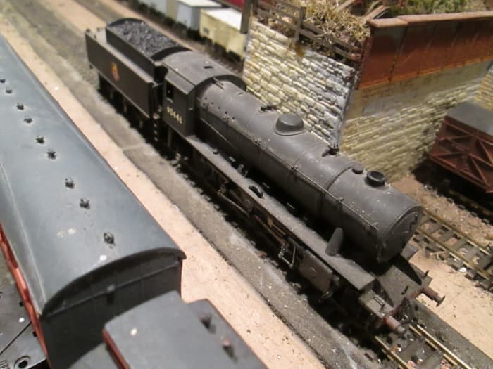 W D 2-8-0 90446 was allocated in 1950 to 51B Newport (near Middlesbrough) until 1958, when she was transferred to the new shed at nearby Thornaby (51L). Thornaby closed to steam in 1964 (modified Bachmann model)