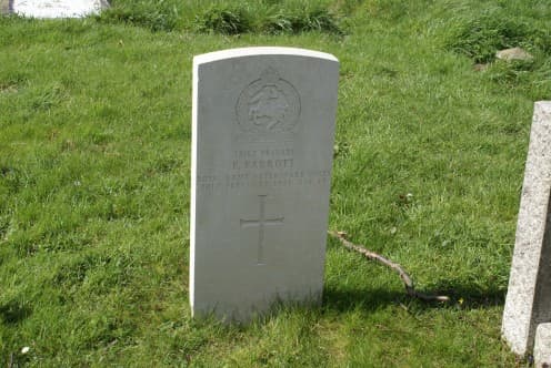 Private 12182, F. Parrott died 20 Feb 1921, gravestone location 50b, military gravestone, Royal Army Veterinary Corps, St. Lauds, Sherington