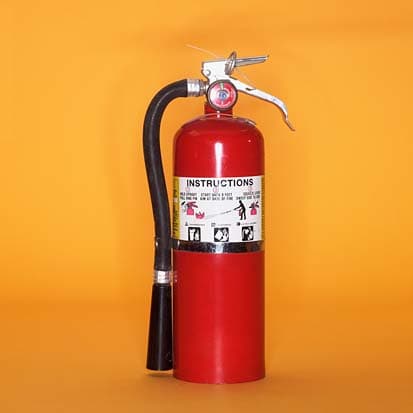 Keep fire extinguisher on hand to avoid and stop fire-related accidents due to leaking gas cylinders.