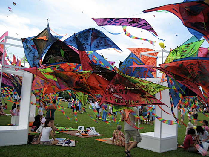 Kite flying competition and kite festivals are regular events in Singapore.