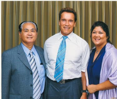 Ditas Katague, number 8 in my pride list with Governor Arnold Scharzenegger at a fundraising and birthday party in Walnut Grove, California, July 25, 2006