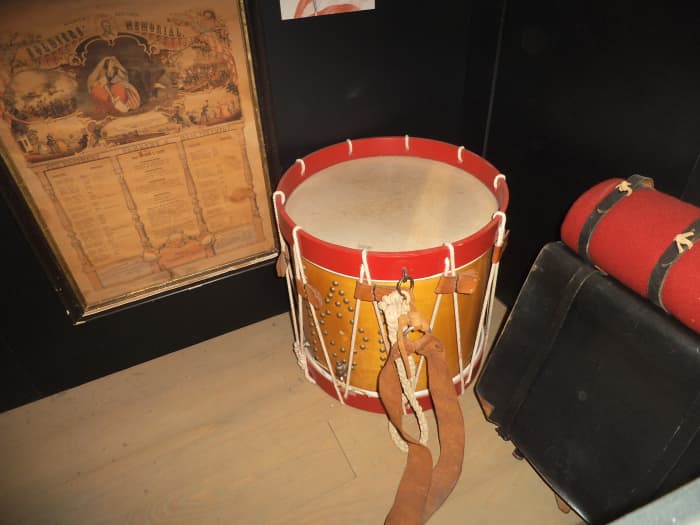 The interest in the war led to children being given toys related to that. Of course, a young boy would want to play games that reminded him of his father away in the army. The photo shows a real drum but a child might have a smaller tin drum.