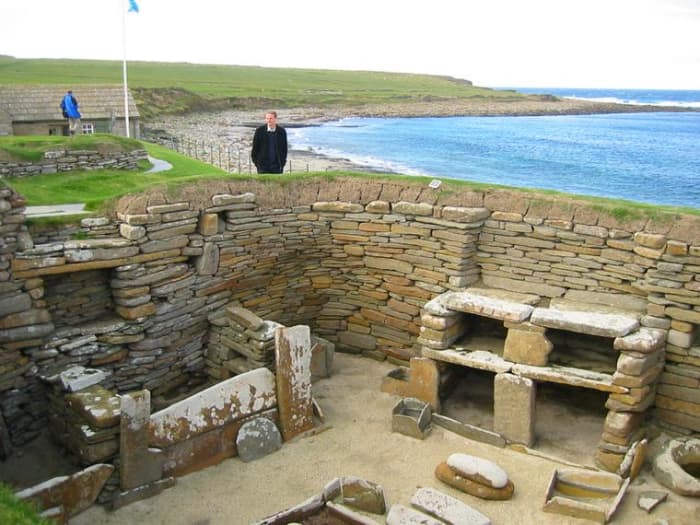 One of the prehistoric houses found at Skara Brae in Orkney: the Durringdon Walls houses were built to this exact same layout.
