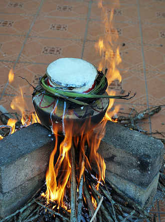 Pongal literally means "boiling over" and is celebrated by Tamils all over the world as a thanksgiving for a good harvest.