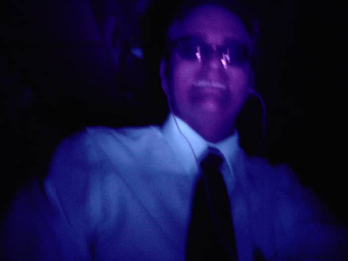 I'm either at a rave or playing with an Ultraviolet flashlight in the dark. Miles from town. Where nobody can hear you scream.