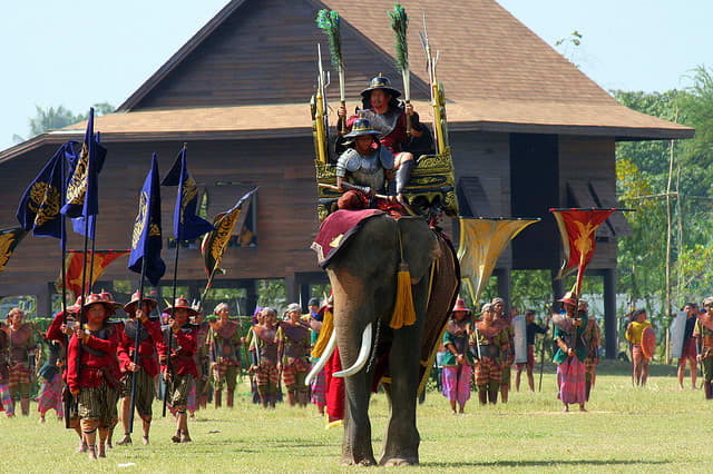 War Re-enactment is part of the festival activities, during Surin Elephant Round Up