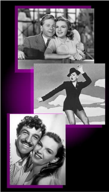 (top) w/ Mickey Rooney in "Babes in Arms", (middle) "Get Happy" from "Summer Stock, (Bottom) w/ Gene Kelly in "The Pirate"