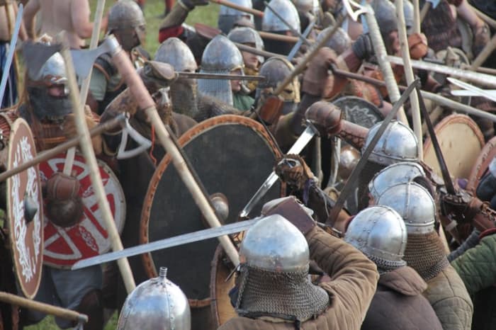 Weight of numbers and brute strength won the day for Viking invaders until the defenders would be able to withstand the crush - that would take decades of struggle
