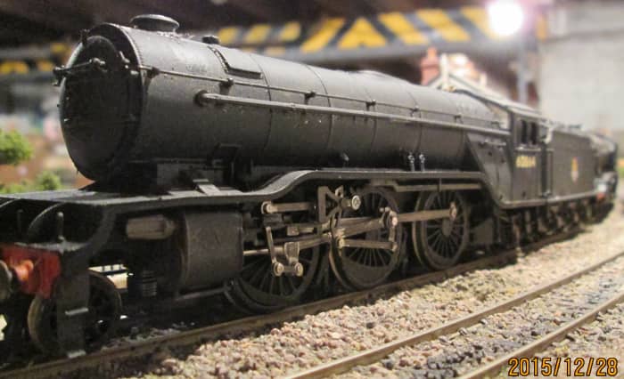 Bachmann model seen from ground level on the Thoraldby layout, 60864 was a York allocation (50A) in the early Fifties and headed both freight and passenger traffic