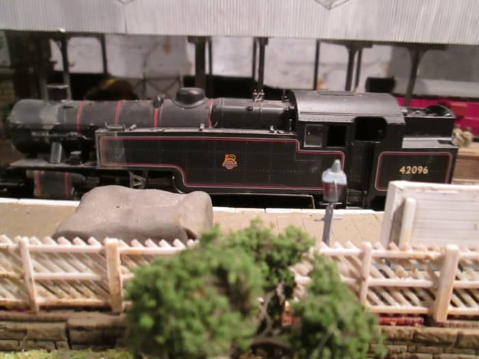 Ex-LMS Fairburn 4MT 2-6-4 tank loco simmers at Thoraldby - when several LMS area sheds were absorbed by B R N E Region in 1955 many ex-LMS locos were drafted in to replace clapped-out pre-WWI NER classes that survived the 1948 cull (Bachmann Models)