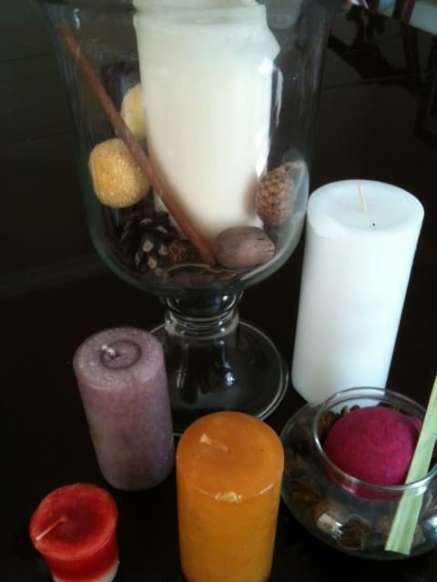 When essential oils have been added, candles can be used to create relaxing home smells.