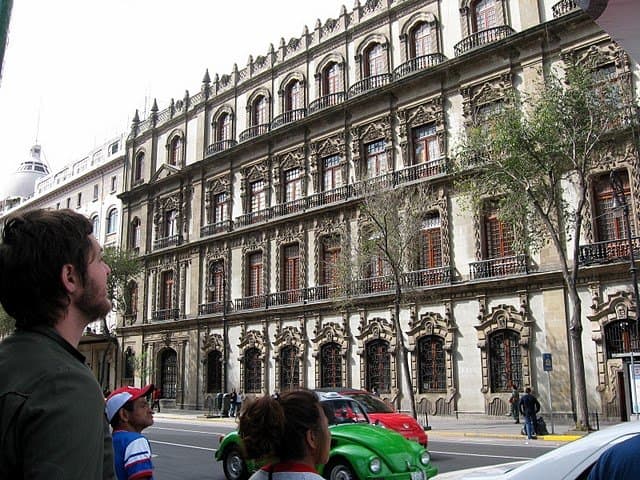 Colonial section of modern day Mexico City, originally built by the Spanish over Tenochtitlan.