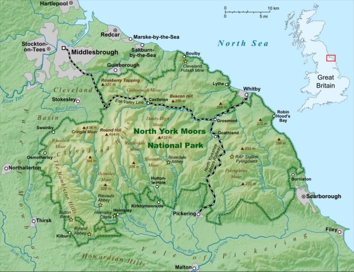 The North York Moors National Park encompasses past local industrial sites of varying importance, and some that have either continued or sprung up afresh, as the Boulby Potash Mine near its northernmost edge