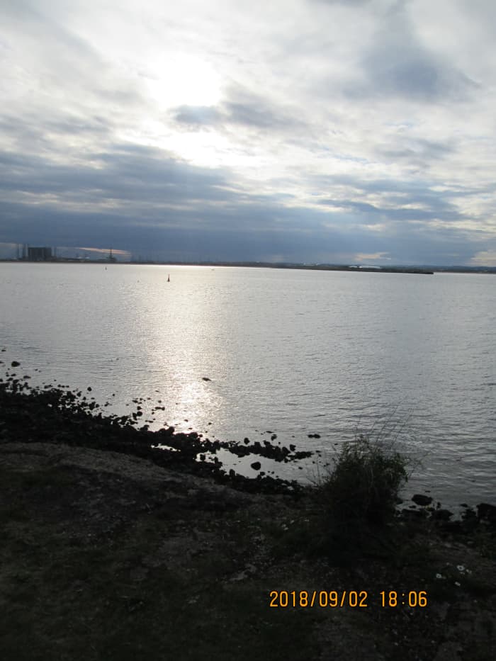 As the sun sinks into the cloud, look across the river towards Port Clarence, Haverton Hill and Billingham, it's time to go... Cheerio