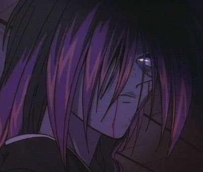 ... whenever he gets really angry, Kenshin will revert back to his old persona, the strongest man of the revolution, Battousai the Manslayer.