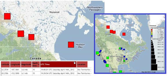 Four Huge Earthquakes in Canada this year were quickly removed from the USGS website, which begs the question WHY?
