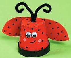 CUTE VALENTINE'S DAY FLOWER-POT BUG - JUST ADD PAINT, GOOGLE EYES, CARDBOARD OR CONSTRUCTION PAPER AND PIPE-CLEANERS