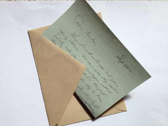 A grandparent's words of wisdom through letters can be effective in helping a grandchild to define his or her character.