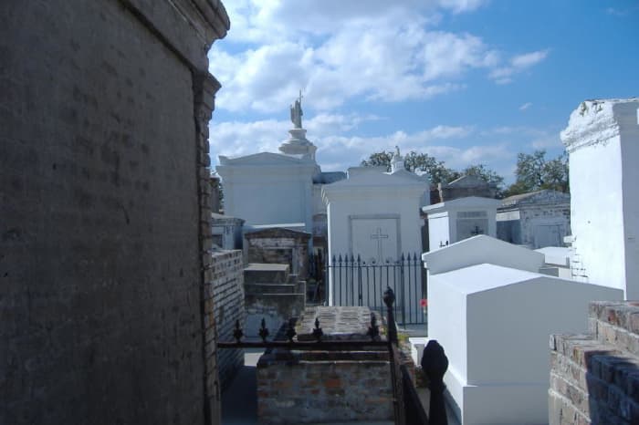 A cemetery in New Orleans, taken when our boys went down there with their fraternity to help the community clean and re-build after Hurricane Katrina.