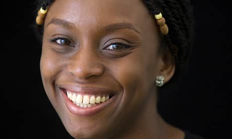 Chimamanda Adichie with braids. At times the thoughts of taking down the braids quickly can wipe the smile off your face.