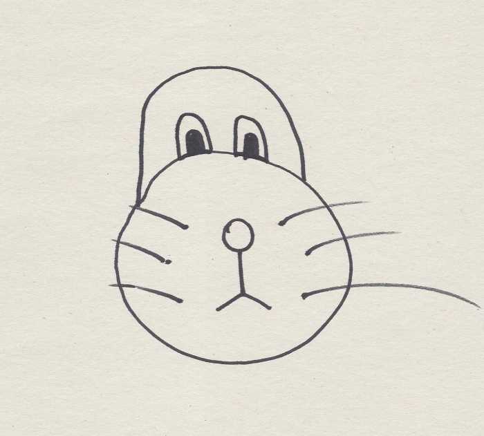 This is usually when kids realize it is a dog or animal! Give the tunnels some depth so the eyes have pupils.