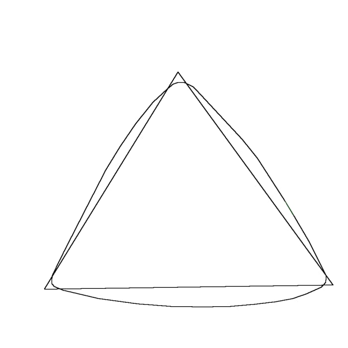 Outline drawn over your triangle shape to make the body shape more like the Yellow Angry Birds body.