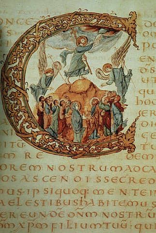 The Sacramentary of Drogo, one of the gospel illustrated manuscripts from the Carolingian Revival.