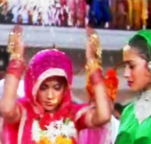 Madhuri Dixit and Renuka Sahane in Hum Aapke Hain Koun. A great bidai song denoting wedding traditions of India.