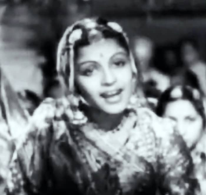 M S Subbulakshmi in Meera, her only movie in Bollywood, where she acted as well as sang her bhajans, giving Bollywood a taste of great Kanatik classical music