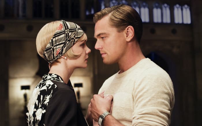 Daisy and Jay Gatsby in a quiet, innocent moment in one of the best scenes of the 2013 film.