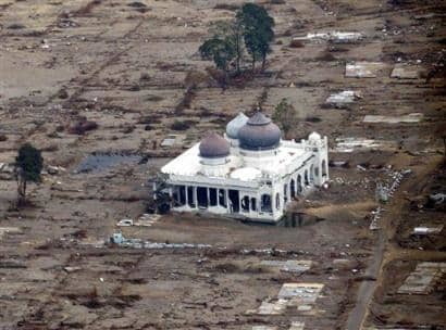 Allah's miracle. After the Tsunami hit Indonesia, only this mosque remained and many people survived by entering the mosque. It was not affected at all by the Tsunami