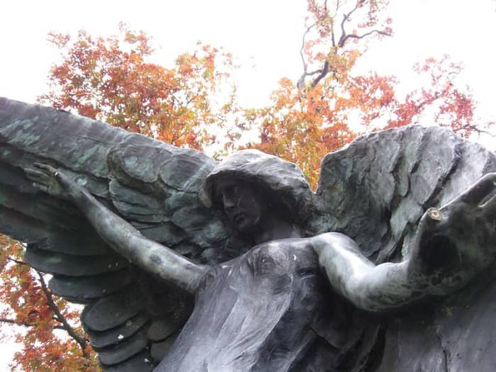 Sculpture of the Black Angel of Death.