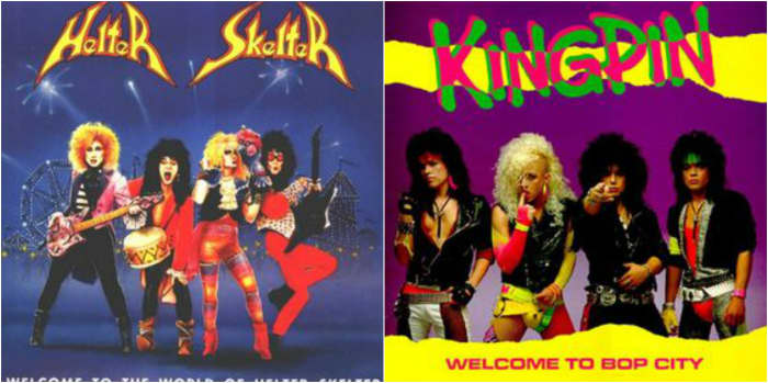 Left: Helter Skelter, "Welcome to the World of Helter Skelter," right: Kingpin, "Welcome to Bop City"