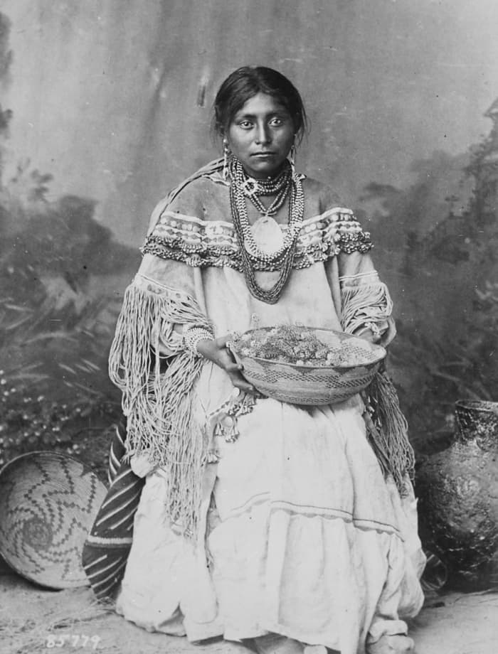 An Apache maiden was well educated in the role of woman and traditions of her ancestors by the time she became a bride.