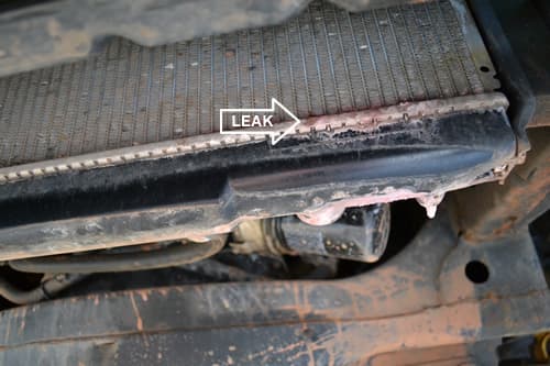 Slow leak that was never dripping to the ground, I just noticed the residue and coolant level slowly dropping.