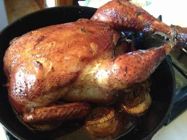 Smoked chicken fresh off the grill