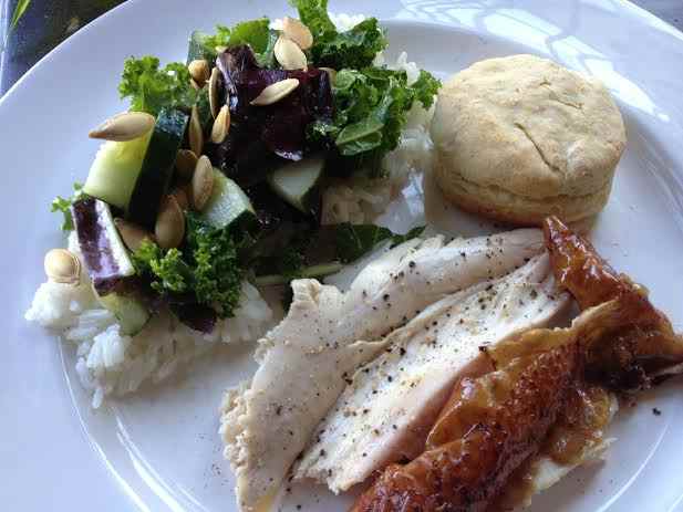 Smoked chicken dinner