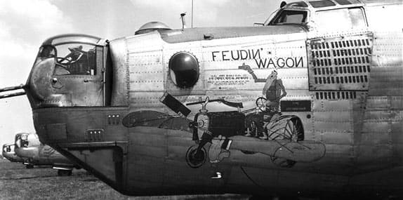 Another aircraft flown by Bowman and crew known as the "Feuding Wagon" after their original aircraft was damaged.