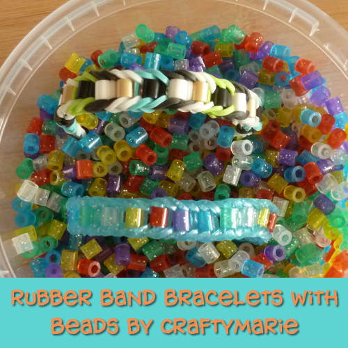 Beaded Rainbow Loom rubber band bracelet jewelry