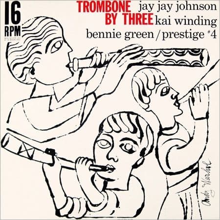 Jay Jay Johnson, Kai Winding, Bennie Green "Trombone by Three" Prestige Records 4 with Album Cover Art by Andy Warhol